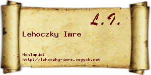 Lehoczky Imre névjegykártya