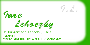 imre lehoczky business card